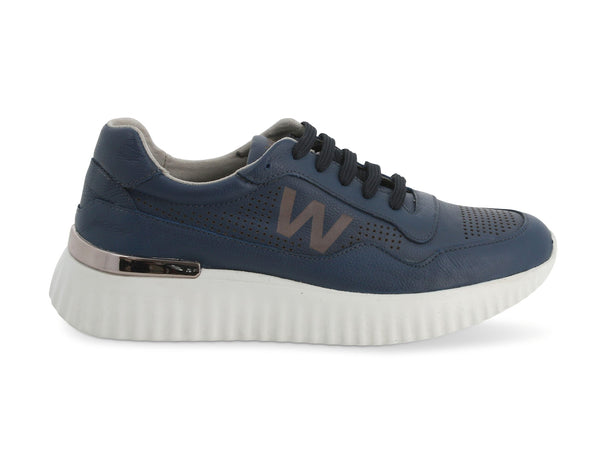 Melluso donna sneakers estive in morbida pelle blu K55331B-211646